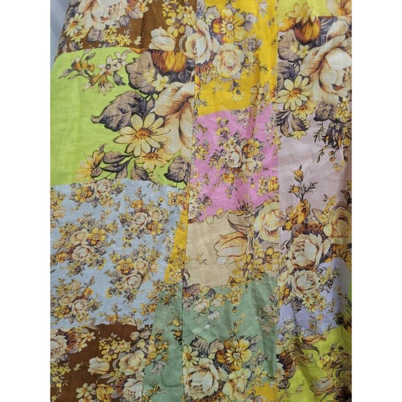 ALEMAIS Sz 8 AUS 4 US Floral Linen Patchwork Matilde Midi Dress Spring Summer - Picture 7 of 16